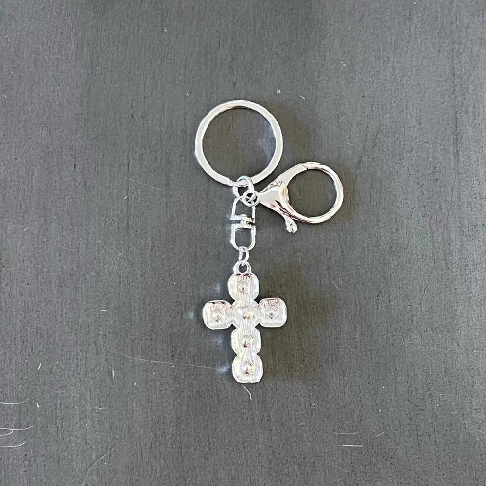 Silver Cross Allover Auror Borealis Rhinestone 4